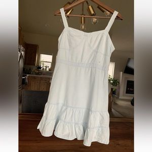 NEW American Eagle Tiered Ruffle Mini Dress in Light Blue Size Large $50